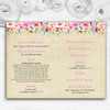 Vintage Pink Spring Flowers Watercolour Wedding Double Cover Order Of Service