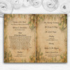 White Rose Vintage Shabby Chic Postcard Wedding Double Cover Order Of Service