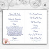Pretty Blue Vintage Floral Personalised Wedding Double Cover Order Of Service