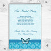 Blue Turquoise Vintage Floral Damask Butterfly Wedding Cover Order Of Service