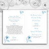 Beautiful Powder Baby Blue Watercolour Flowers Wedding Cover Order Of Service