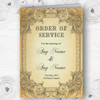 Typography Vintage Brown Postcard Wedding Double Sided Cover Order Of Service