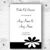 Black & White Flower Personalised Wedding Double Sided Cover Order Of Service