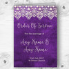 Cadbury Purple Old Paper & Lace Effect Wedding Double Cover Order Of Service