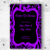 Black & Purple Swirl Deco Personalised Wedding Double Cover Order Of Service