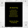 Black & Yellow Swirl Deco Personalised Wedding Double Cover Order Of Service