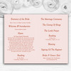 Coral Peach Cream Diamond Personalised Wedding Double Cover Order Of Service