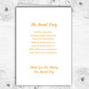 White & Orange Swirl Deco Personalised Wedding Double Cover Order Of Service