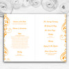 White & Orange Swirl Deco Personalised Wedding Double Cover Order Of Service