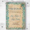 Shabby Chic Vintage Postcard Rustic Turquoise Wedding Cover Order Of Service