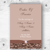 Brown And Fawn Vintage Floral Damask Diamante Wedding Cover Order Of Service