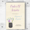 Lilac & Blue Flower Vase Vintage Wedding Double Sided Cover Order Of Service