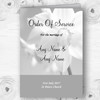 Grey White Daffodil Personalised Wedding Double Sided Cover Order Of Service