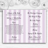 Cadbury Purple Rose & Stripes Vintage Wedding Double Cover Order Of Service