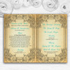 Typography Vintage Turquoise Postcard Wedding Double Cover Order Of Service