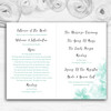 Green Watercolour Floral Personalised Wedding Double Cover Order Of Service