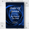 Stunning Royal Blue Rose Personalised Wedding Double Cover Order Of Service