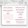 Blush Coral Pink & Deep Red Watercolour Rose Wedding Cover Order Of Service