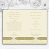 Cream Pale Gold Beige Floral Damask Diamante Wedding Cover Order Of Service