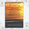 Beach At Sunset Romantic Abroad Wedding Double Sided Cover Order Of Service