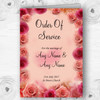 Peach And Pink Flowers Stunning Wedding Double Sided Cover Order Of Service