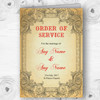 Typography Vintage Red Postcard Wedding Double Sided Cover Order Of Service