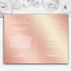 Peach Coral Damask Personalised Wedding Double Sided Cover Order Of Service