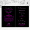 Pink Disney Castle Personalised Wedding Double Sided Cover Order Of Service