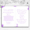 Purple Watercolour Personalised Wedding Double Sided Cover Order Of Service