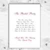 Red Rose Champagne Personalised Wedding Double Sided Cover Order Of Service