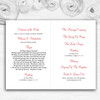 Romantic Red Roses Personalised Wedding Double Sided Cover Order Of Service