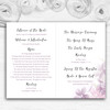Pale Purple Watercolour Floral Wedding Double Sided Cover Order Of Service