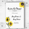 Stunning Watercolour Sunflower Wedding Double Sided Cover Order Of Service