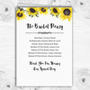 Stunning Watercolour Sunflower Wedding Double Sided Cover Order Of Service