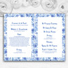 Watercolour Indigo Blue Floral Wedding Double Sided Cover Order Of Service