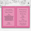 Warm Pink Flowers Personalised Wedding Double Sided Cover Order Of Service