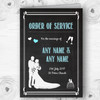 Chalkboard Aqua Personalised Wedding Double Sided Cover Order Of Service