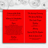 Red Black Bride Personalised Wedding Double Sided Cover Order Of Service