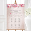 Blush Dusty Pink & Lilac Vintage Watercolour Floral Wedding Seating Table Plan