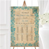 Shabby Chic Vintage Postcard Rustic Turquoise Stamp Wedding Seating Table Plan