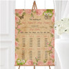 Pink Rose Vintage Shabby Chic Postcard Personalised Wedding Seating Table Plan