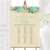 Vintage Mint Green & Gold Watercolour Personalised Wedding Seating Table Plan