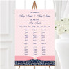 Dusky Coral Pink Vintage Diamond Bow Personalised Wedding Seating Table Plan