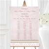 Dusky Rose Pink Damask Vintage Pearl Personalised Wedding Seating Table Plan