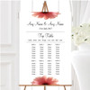 Stunning Classy & Subtle Pink Flower Personalised Wedding Seating Table Plan