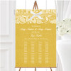 Vintage Golden Yellow Burlap & Lace Personalised Wedding Seating Table Plan