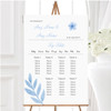 Watercolour Subtle Powder Baby Blue Personalised Wedding Seating Table Plan