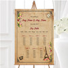Vintage Paris Shabby Chic Postcard Personalised Wedding Seating Table Plan