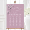 Lilac Vintage Shabby Chic Pattern Personalised Wedding Seating Table Plan