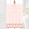 Pretty Pale Coral Floral Diamante Personalised Wedding Seating Table Plan